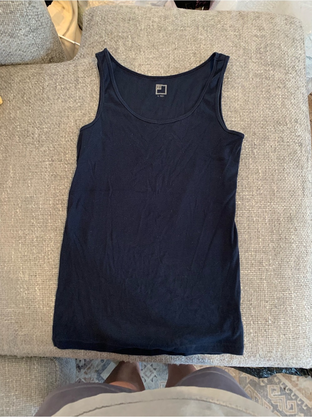 jcpenney Navy Scoop Neck Tank Top - Solid Blue